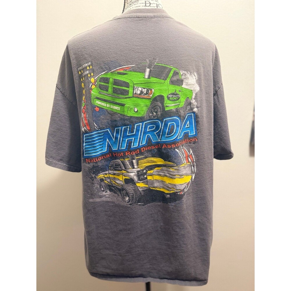 Men’s faded NHRDA Racing National Hot Rod Diesel Assoc Graphic T-Shirt Gray - Picture 3 of 3